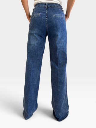 Jeans wide leg modello chino