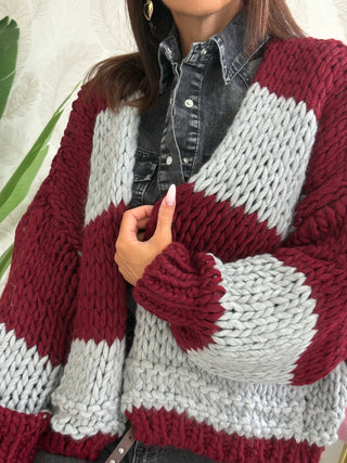 Cardigan oversize in maglia grossa