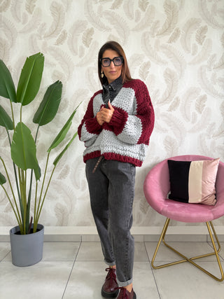 Cardigan oversize in maglia grossa