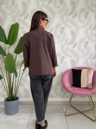 Blazer asimmetrico doppio bottone in punto Milano