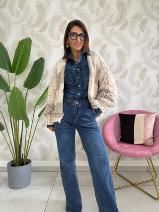 Cardigan oversize in maglia grossa