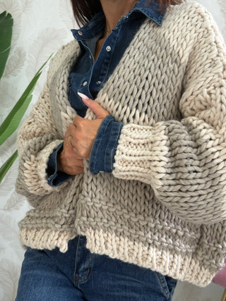 Cardigan oversize in maglia grossa