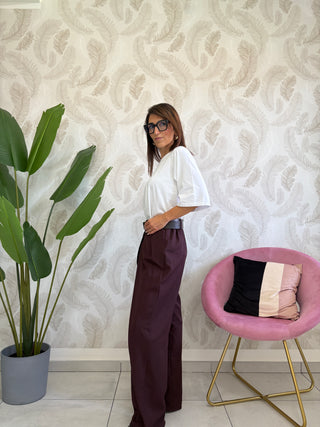 Pantalone allacciatura asimmetrica