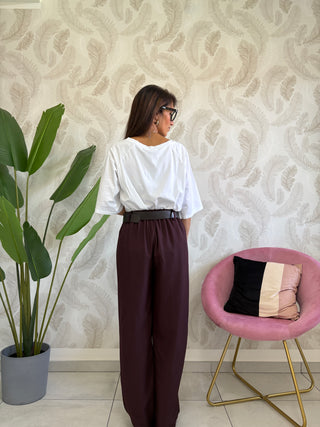 Pantalone allacciatura asimmetrica