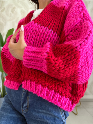 Cardigan oversize in maglia grossa